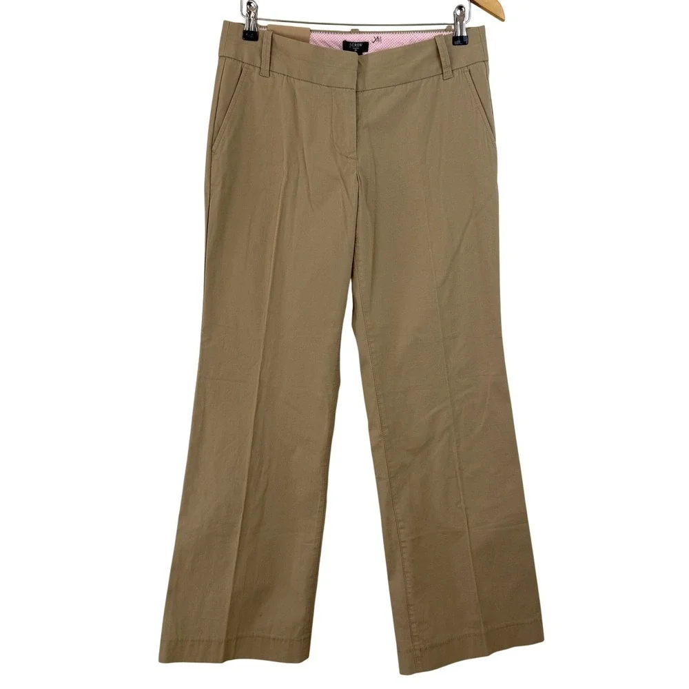 NEW‎ J. CREW Stretch Chinos City Fit Tan Khaki Pants WOMEN 4 Short 2010 96071